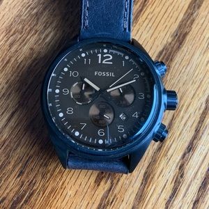 Men’s brown leather Fossil watch